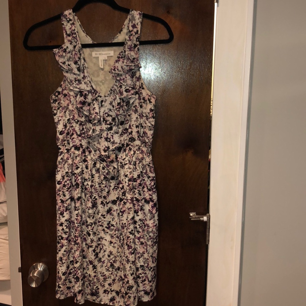 BCBG Generation Floral Purple and Gray Dress